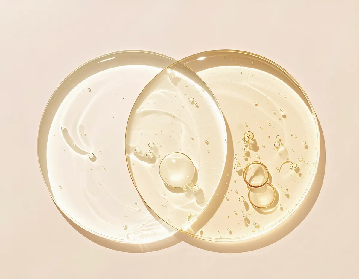 Drops of clear serum